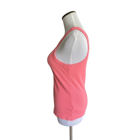 Mother Move It Womens The Chin Ups Tank Size M Coral Ribbed Racer Style Slim Fit - Picture 2 of 13